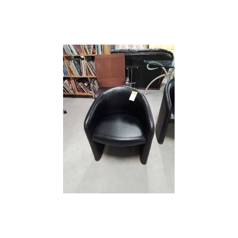 FAUTEUIL CLUB GONDOLE PU NOIR