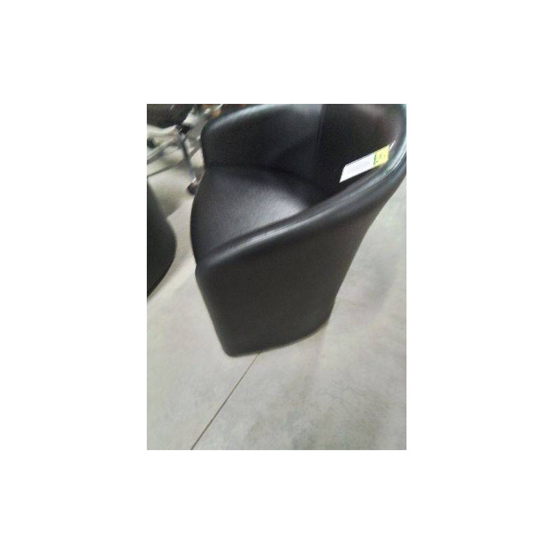 FAUTEUIL CLUB GONDOLE PU NOIR EN L\'ÉTAT 