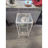CONSOLE METAL AUX FEUILLES 2 PLATEAUX VERRE