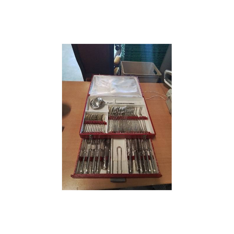 MENAGERE 62 PIECES MÉTAL ARGENTÉ STYLE LOUIS XV PLATIL