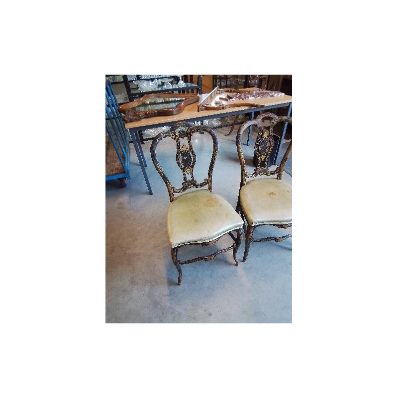 CHAISE BOIS NOIRCI ET DORÉ NAPOLÉON III EN L\'ÉTAT 