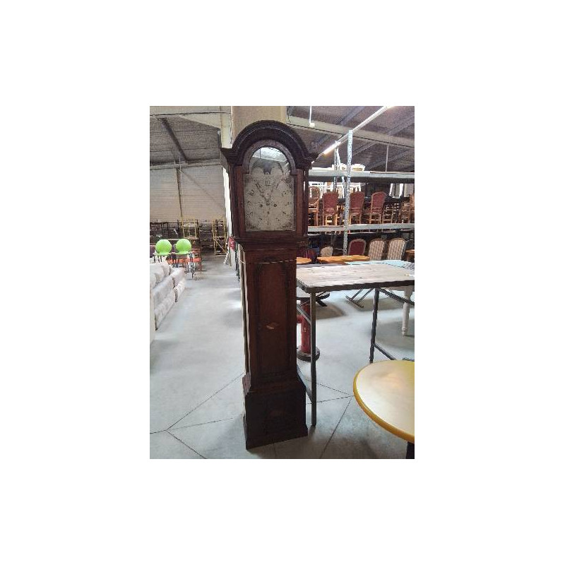 HORLOGE DE PARQUET ANGLAISE ACAJOU FIN XVIII DEBUT XIXE EN L\'ÉTAT