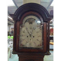 HORLOGE DE PARQUET ANGLAISE ACAJOU FIN XVIII DEBUT XIXE EN L\'ÉTAT