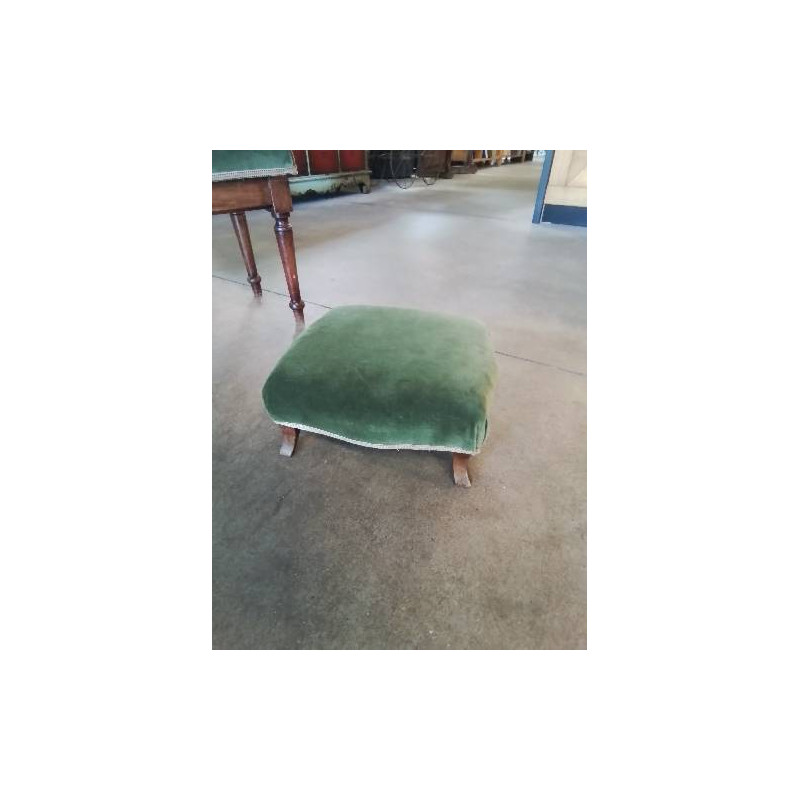 REPOSE BOIS PIEDS TOURNES VELOURS VERT 