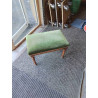 TABOURET RECTANGULAIRE BOIS CAPITONNÉ VELOURS VERT EN L\'ÉTAT 