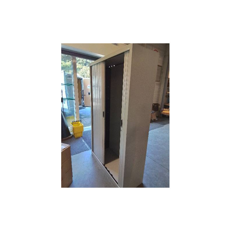 ARMOIRE METTALIQUE GRISE 2 PORTES COULISSANTES 198X120X144CM