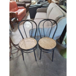 PAIRE DE CHAISES MÉTAL NOIR...