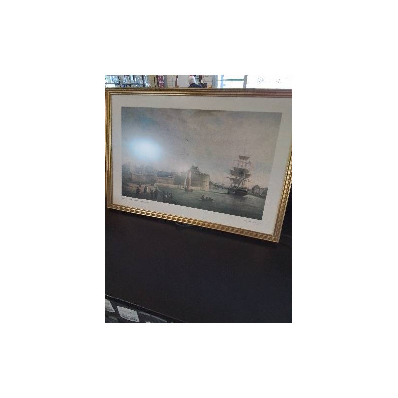 GRAVURE L\'ENTRÉE DU PORT DU HAVRE  VERS 1860