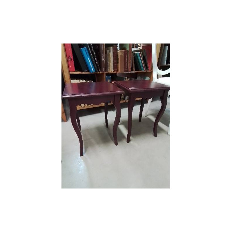 CONSOLE CARRÉE BOIS BORDEAUX PIEDS GALBES STYLE RÉGENCE