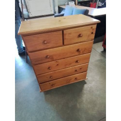 COMMODE HAUTE PIN 6 TIROIRS 
