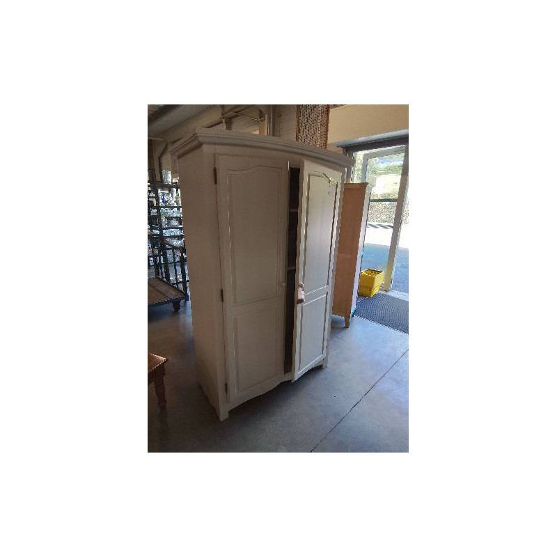 ARMOIRE LINGERE PENDERIE BOIS BLANC MOULURÉ 2 PORTES 