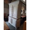 BUFFET 2 CORPS BOIS MOULURÉ PEINT BLANC 4 PORTES STYLE RÉGENCE FIN XIXE 