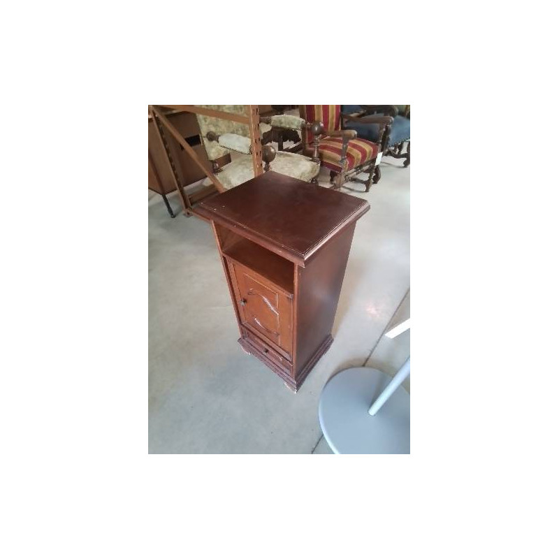 MEUBLE BOIS MOULURÉ  NICHE 1 PORTE 1 TIROIR 