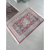TAPIS LAINE FAIT MAIN ROUGE BLEU ECRU 90X60CM