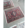 TAPIS LAINE FAIT MAIN BLEU ROUGE 90X60CM