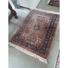 TAPIS LAINE FAIT MAIN ROSE BLEU 90X60CM