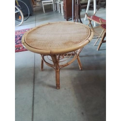 TABLE BASSE RONDE ROTIN ET...
