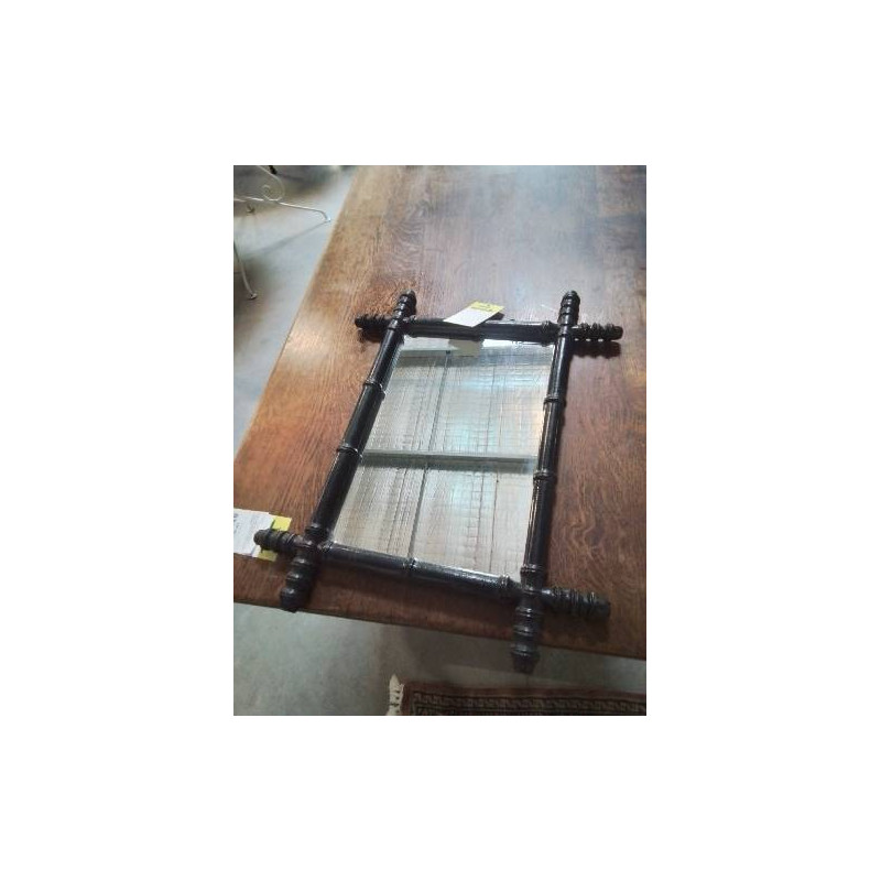 MIROIR RECTANGULAIRE FAUX BAMBOU BOIS NOIRCI NAPOLÉON III