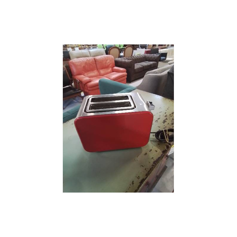 GRILLE PAIN MÉTAL CHROMÉ ET ROUGE HOME