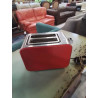 GRILLE PAIN MÉTAL CHROMÉ ET ROUGE HOME