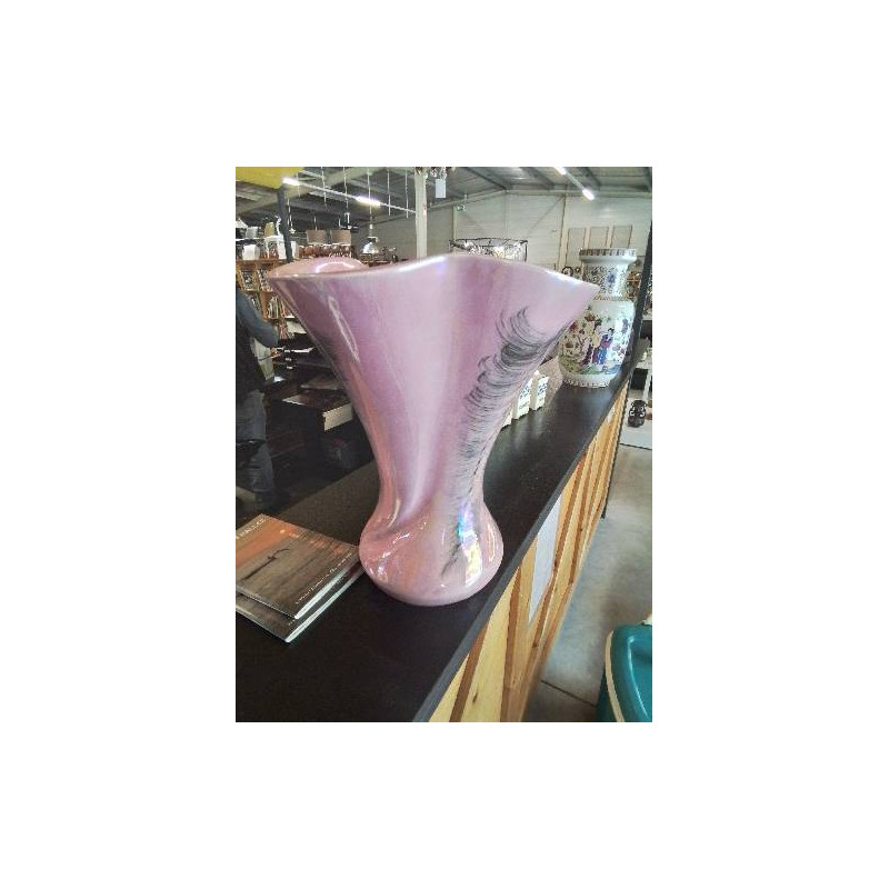 VASE COROLLE CÉRAMIQUE ROSE 30CM