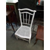 CHAISE BASSE BOIS PEINT BLANC ASSISE CANNÉE NAPOLÉON III 