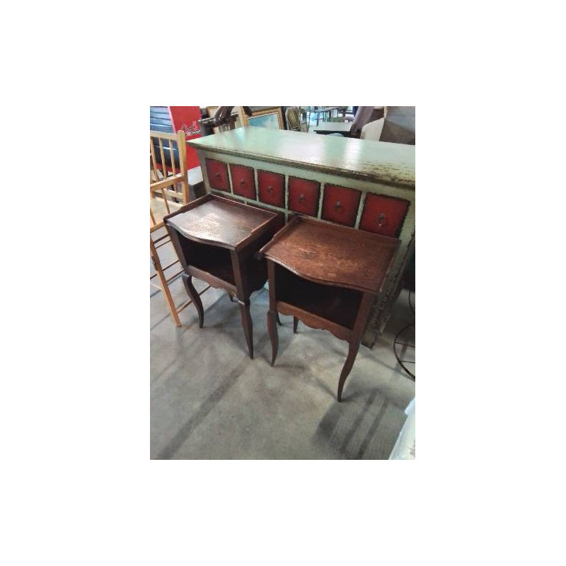 CHEVET BOIS 1 NICHE PIEDS GALBES STYLE RÉGENCE 