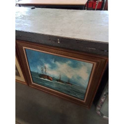 HUILE SUR TOILE CHALUTIERS...