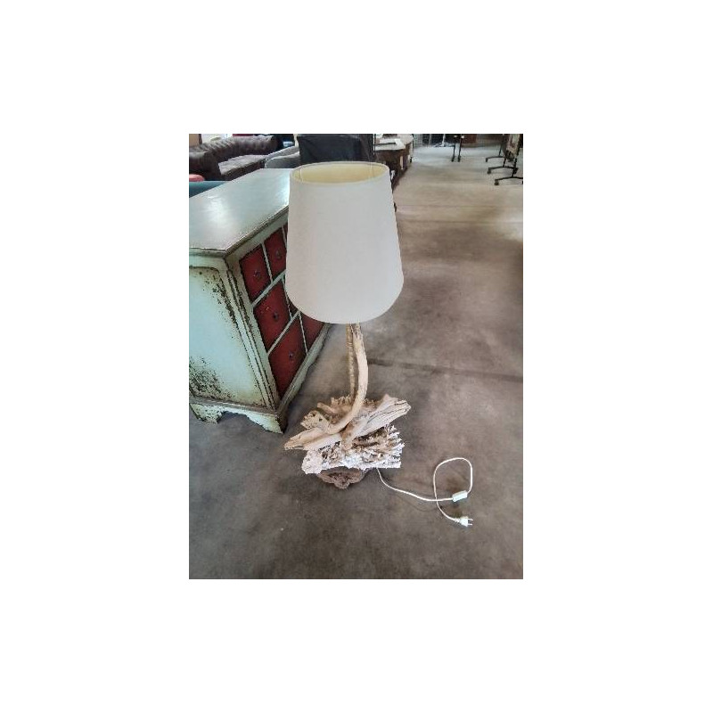 LAMPADAIRE BOIS FLOTTÉ CORDAGE ET CORAIL AJ TAUPE 