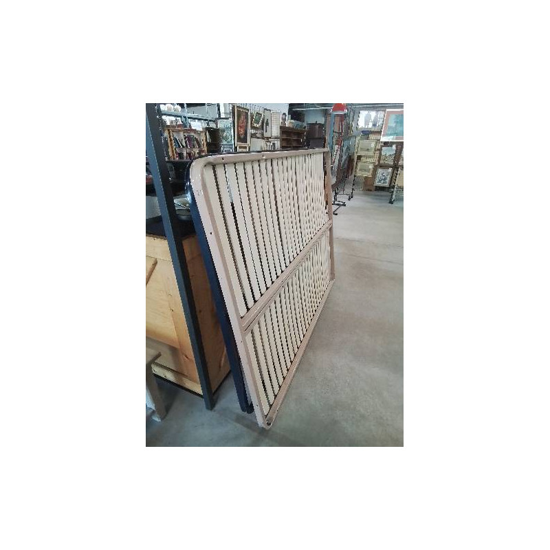 SOMMIER CADRE MÉTAL CRÈME A LATTES 140X190CM