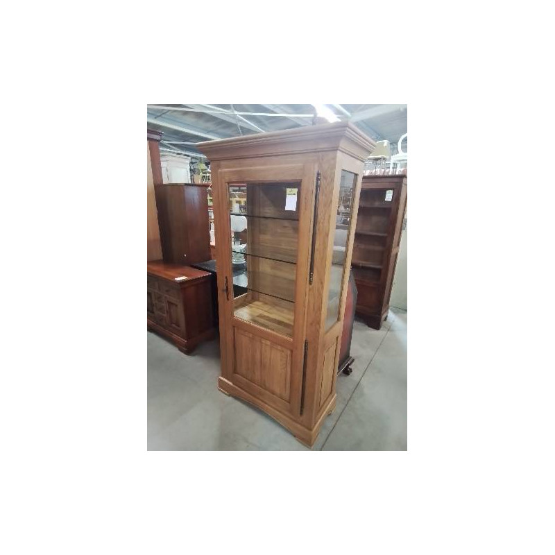 VITRINE CHÊNE CLAIR MOULURÉ 1 PORTE