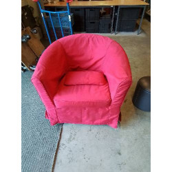 FAUTEUIL CLUB TISSU ROUGE...