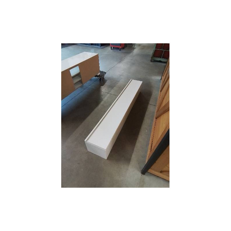 ÉTAGÈRE MURALE BOIS BLANC LAQUÉ 1 PORTE BATTANTE 180X27X26CM