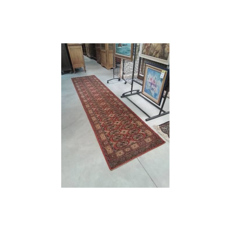 TAPIS LAINE CHEMIN   ROUGE VERT NOIR 350X86CM