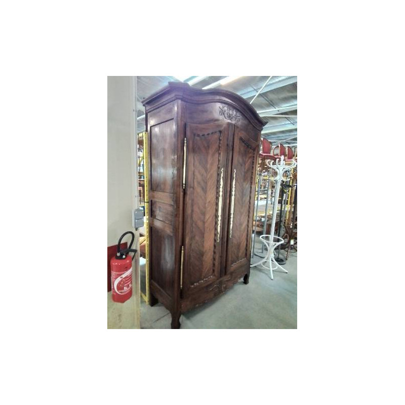 ARMOIRE RÉGENCE MOULUREE LINGERE ET PENDERIE 2 PORTES 