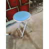 TABOURET PLIANT PIÈTEMENT METAL GRIS ASSISE RESINE BLEU