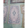  TAPIS LAINE VIEUX ROSE BLEU 113X60CM