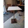 TABLE MANGE DEBOUT PIÈTEMENT MÉTAL CHROMÉ PLATEAU BOIS BLANC LAQUÉ 
