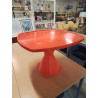 TABLE BASSE CARRÉ RÉSINE ORANGE POLA N 589 ANNÉES 70