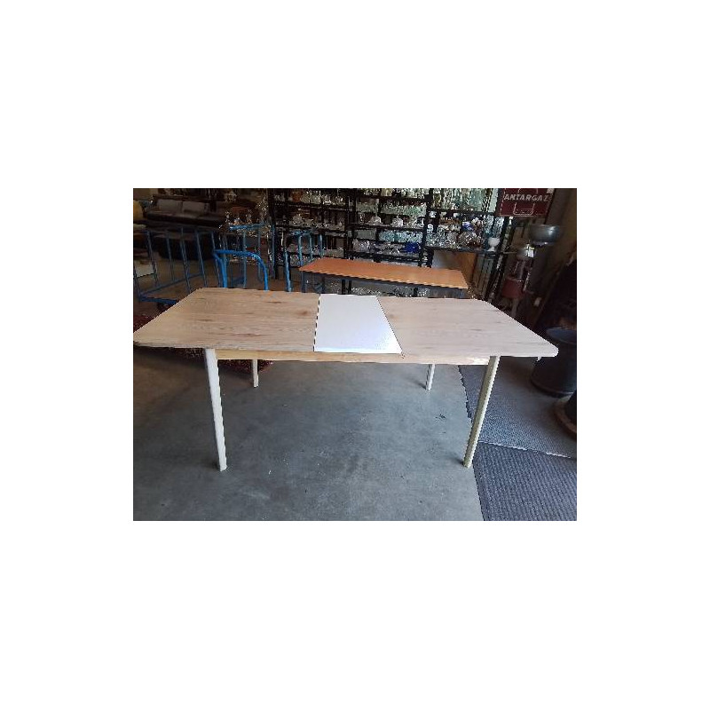 TABLE RECTANGULAIRE EXTENSIBLE BOIS CLAIR DE RALLONGES DE 40 CM