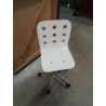 CHAISE DE BUREAU A ROULETTES ASSISE ET DOSSIER BOIS BLANC ASSISE MÉTAL GRIS