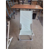 CHAISE DE JARDIN PLIANTE MÉTAL GRIS TOILE VERTE