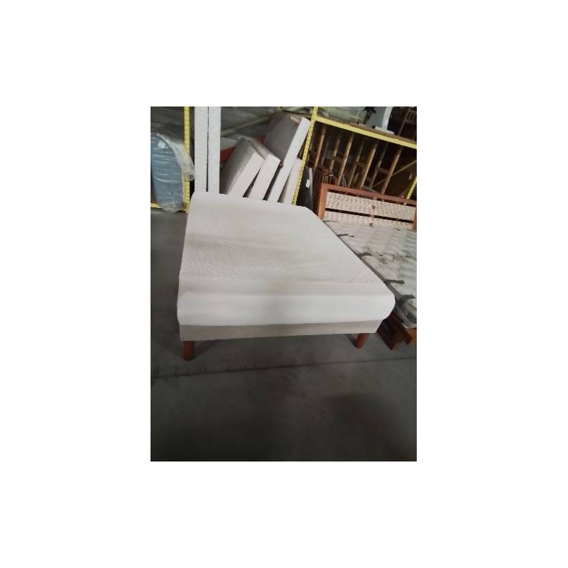 ENSEMBLE SOMMIER TAPISSER AVEC PIEDS  ET MATELAS TEMPUR140X190