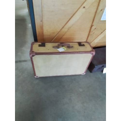 VALISE BOIS JAUNE  ET CUIR...