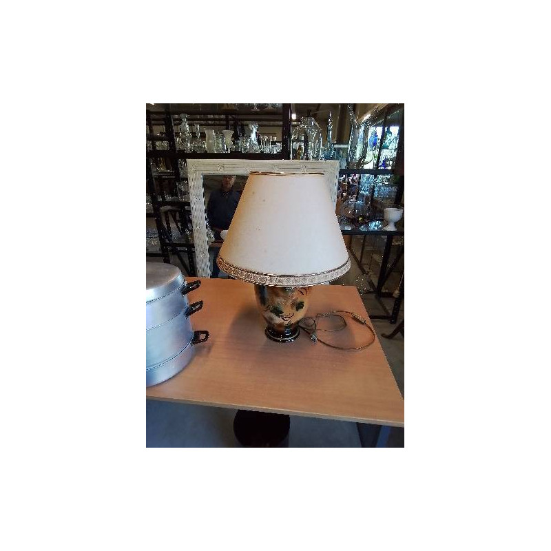 LAMPE CÉRAMIQUE AUX FLEURS DRIMMER EN L\'ÉTAT 