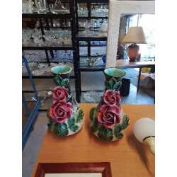 PAIRE DE VASE BARBOTINE...