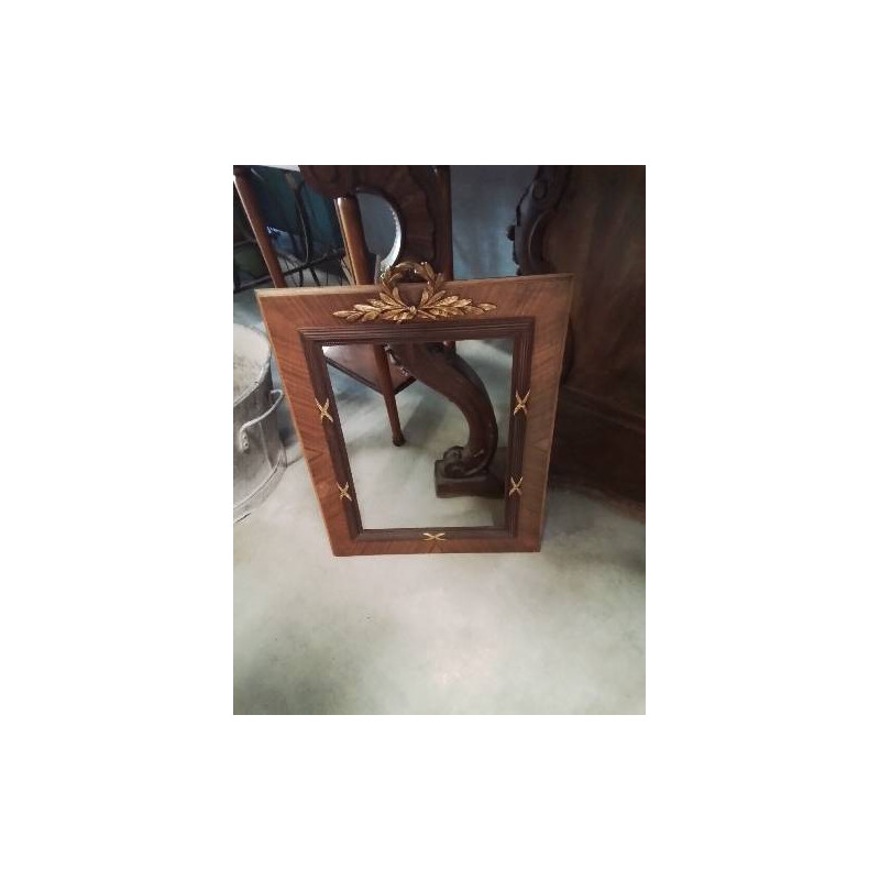 CADRE  BOIS ET MÉTAL DORÉ STYLE LOUIS XVI 40X30CM