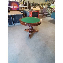 TABLE A JEU RONDE ACAJOU 4...