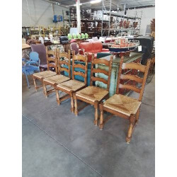 5 CHAISES BOIS CLAIR ASSISE...