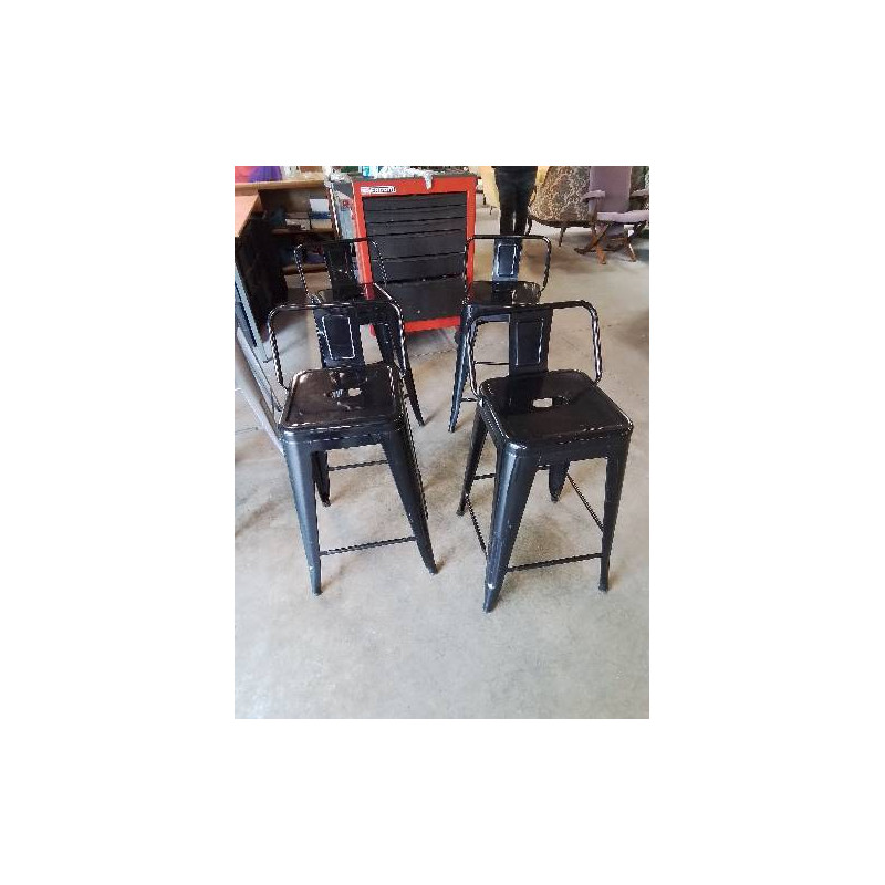 TABOURET DE BAR MÉTAL NOIR STYLE INDUSTRIEL 